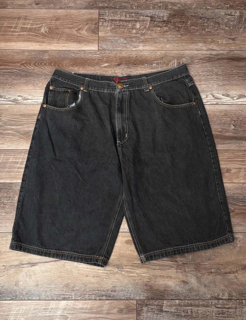 Vintage Y2K Vibes Black Denim Hip Hop Baggy Jean Shorts